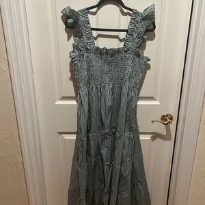 Hill House Green and White Gingham Dress